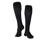 Touch Men's Dress Socks, Graduated Compression, Business Casual Wear, Knee High, Muscle Support Recovery, Black, Large (15-20 mmHg)