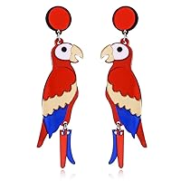Earrings,Trendy Colorful Acrylic Earring Women Cute Parrot Shape Stud Earrings Female Fashion Earrings Girls Jewelry Gift