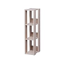 USA, Inc. Rack 3-Shelf Open Wood Shelving Unit, Slim, Light Brown