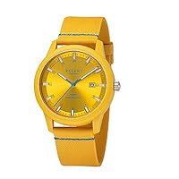 Regent Men's Analogue Quartz Watch with Ocean Plastic Strap 11110915, yellow, Strap.