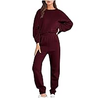 Sweatsuit for Women Set 2 Piece Outfits Sweatshirt Jogger Pants Matching Suit Casual Tracksuit Y2K Trendy Outfit