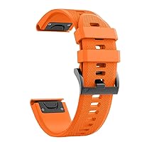 22 26mm Quick Release Silicone Watchband Strap for Garmin Descent MK1 Mk2 Mk2i Wristband for Garmin TACTIX Delta Bracelet Correa (Color : Orange, Size : 26mm Descent Mk1)