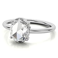 Moissanite Handmade Engagement Oval Cut Ring Solitaire Moissanite Ring, 9X7MM Oval, 2 CT Ring Wedding Bridal Ring for Her