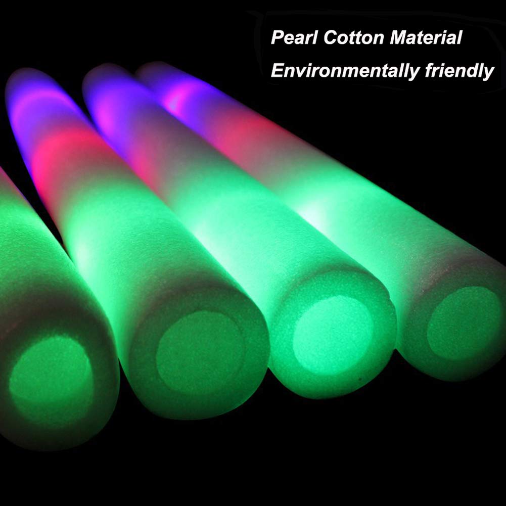 Glow Sticks Bulk-52 PCS LED Foam Sticks Glow in The Dark Party Supplies,Light Up Baton Wands for Party Wedding Birthday Concert Halloween Christmas