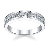 1.01 ct Men's Round Cut Diamond Wedding Band Ring in Platinum