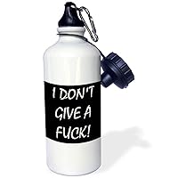 3dRose dont give a Fuck-Sports Water Bottle, 21oz , Multicolored