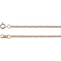18ct Rose Gold 1.5mm Solid Cable Chain Jewelry for Women - Length Options: 41 46