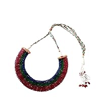Sana Gems Semi Precious Gemstone Multi Colour Multi-Strand Choker Necklace Chick mala for Women and Girl Fashion Jewellery jali Necklaces Desingns