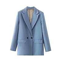 Women's Casual Blazers Long Sleeve Lapel Button Open Front Work Office Blazer Jackets Oversized Elegant Solid Suit