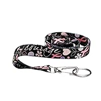 Breast Cancer Awareness Lanyards - Pink Ribbon Lanyards - Badge Holders/Keychains for Fundraising