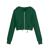 Ceboyel Zip Up Hoodies for Women Cropped Long Sleeve Sweatshirts Jackets Trendy Y2k Crop Tops Teen Girls Clothes 2023