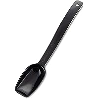 Carlisle FoodService Products Solid Spoon Serving Utensils for Catering, Home, Restaurant, Parties, Buffet, Plastic, 0.5 Ounces, Black