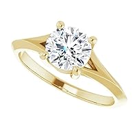 JEWELERYIUM 1 CT Round Cut Colorless Moissanite Engagement Ring, Wedding/Bridal Ring Set, Halo Style, Solid Gold, Anniversary Bridal Jewelry, Precious Rings for Women/Her