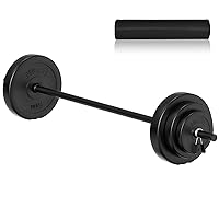Barbell Weight Set, 43lbs Barbell Set Adjustable Olympic Weights, 6 Plates, 57.5 Inch Bar & Thick Foam Shoulder Pad, for Home Gym, Exercise, Lifting, Body Fitness, Workout to Build Muscle
