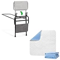 GreenChief Folding Bed Rail with Adjustable Height, Bed Assist Rail Handle for Elderly Adults Handicap Waterproof Pads for Bed Washable for Adults, Bed Pads for Incontinence Large 34x36