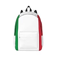 Italian Flag Print Laptop Backpack For Women Travel Canvas Bookbag For Men Outdoor Fashion Casual Daypack