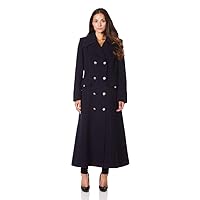 Womens Long Military Wool Cashmere Winter Coat