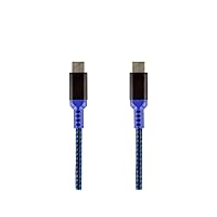 Monoprice Stealth Charge and Sync USB 2.0 Type-C to Type-C Cable - 1.5 Feet - Blue, Up to 3A/60 Watts, Fast Charging