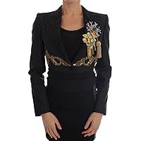 Dolce & Gabbana Black Crystal Blazer Jacket