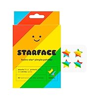 Starface Rainbow Stars, Hydrocolloid Pimple Patches, Absorb Fluid and Reduce Inflammation, Cute Star Shape, Vegan and Cruelty-Free Skincare (32 Count)