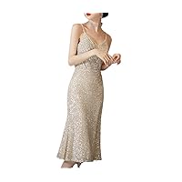 Women's Dresses Short Prom Dress Sequin Formal Occasion Robes Soirees Mermaid Strap Party Gown