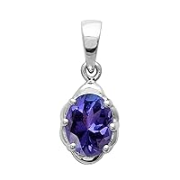 Multi Choice Oval Shape Gemstone 925 Sterling Silver Single Stone Solitaire Pendant,