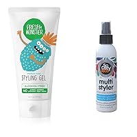 Fresh Monster Kids Hair Styling Gel, Medium Hold Alcohol-Free, Natural Hair Gel & SoCozy Multi Styler For Kids Hair | Safe for Everyday Styling | 5.2 oz | No Parabens, Sulfates