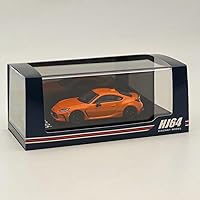 Hobby Japan 1:64 GR86 RZ 10th Anniversary Limited with Genuine Optional Rear Spoiler Flame Orange HJ643048P Diecast Models Car Collection