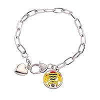 Chad National Emblem Country Heart Chain Bracelet Jewelry Charm Fashion