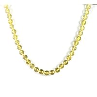 Semi Precious Stone Necklace Gemstone Malachite|Citrine|Jade|Watermelon| Round Beads Luxury Hand-Knotted Women's Necklace
