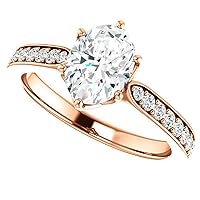 2 ct Moissanite Engagement Rings for Women Oval Cut Bridal Ring Set 10K Solid Gold Moissanite Diamond Wedding Band Twisting Infinity Pave Ring