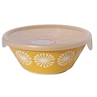 Minorutouki Mino ware moco Lightweight Pack Bowl yellow M size Yellow with Lid φ5.2×H2.05in 5.71oz Made in Japan