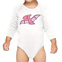 Pink Dinosaur Baby Long Sleeve Onesie - Birthday Gift for a Boy - Dinosaur Design Boy Gift