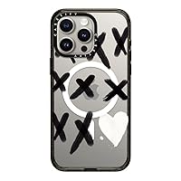 CASETiFY Impact iPhone 15 Pro Max Case [4X Military Grade Drop Tested / 8.2ft Drop Protection/Compatible with Magsafe] - Art Prints - xo Kisses - Clear Black