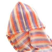 Thicken and Increase Dry Hair Towel Flannel Dry Hair Cap Thickened Long Super Absorbent Cap Hat Cap Shower Towel Purple Stripe