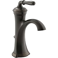 KOHLER Devonshire K-193-4-2BZ Single Handle Single Hole or Centerset Bathroom Faucet with Metal Drain Assembly in Oil-Rubbed Bronze