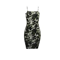 Camouflage Sexy Bodycon Clubwear Mini Dress for Women Party Club Night Spaghetti Strap Plus Size