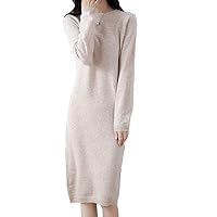 Sweater Dress Autumn and Winter Women's Round Neck Solid Color Pencil Skirt
