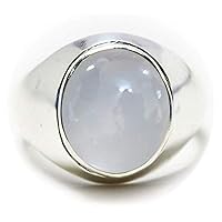 Natural Moonstone Silver Ring for Men 7 Carat Oval Birthstone Size 4,5,6,7,8,9,10,11,12,13