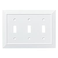 Franklin Brass Classic Architecture Wall Plate, Pure White Triple Casual Switch Cover, 1-Pack, W35249-PW-C