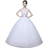 Double Shoulder Hollow Out Bridal Gown Wedding Dresses