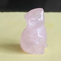 Hand Carved Mixed Gemstone Crystal Mouse Rat mice Figurine Animal Carving Statue Office Home Decor 1.5'' (Rose Quartz)