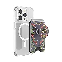 PopSockets Phone Wallet with Expanding Grip and Adapter Ring for MagSafe®, Phone Card Holder, Wireless Charging Compatible, Wallet Compatible with MagSafe® - Floral Bohemian