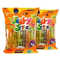 Jin Jin Fruit Jelly Filled Strip Straws Candy Many Flavors! (35.26 oz)