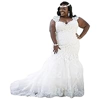 Plus Size Sweetheart Neckline Bridal Ball Gowns with Train Lace up Corset Mermaid Wedding Dresses for Bride 2023