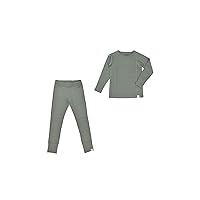 Woolino Merino Wool Base Layer for Kids - Super Soft Kids Long Sleeve Thermal Top and Leggings - All Natural Base Layer Shirt and Bottoms - Sage