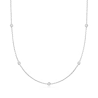 Ross-Simons 0.50 ct. t.w. Lab-Grown Diamond Station Necklace in Sterling Silver