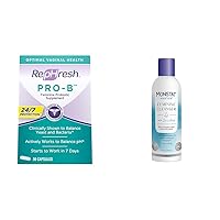 Rephresh Pro-B Probiotic Supplement for Women, 30 Oral Capsules & Monistat Boric Acid Feminine Cleanser, Fragrance Free Feminine Wash, 10 Fl Oz, 1 Pack