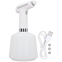 Electric Plant Spray Bottle, 3.7V Waterproof Easy Control Battery Indicator USB Charging Adjustable Volume Plant(White-1.5L)