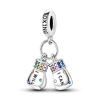 Bow heart Charms Exquisite Love Heart Beads Charms w Clear CZ for Women Bracelets Charm DIY